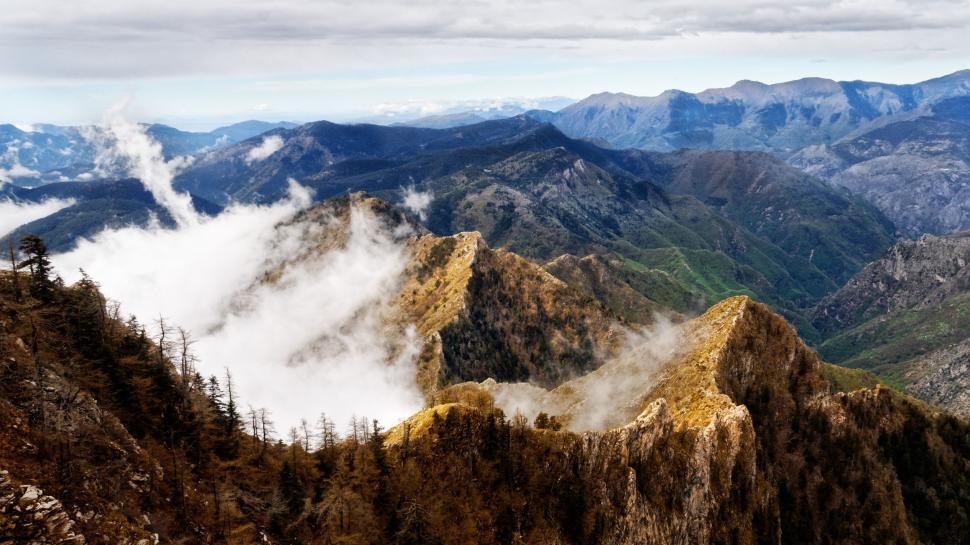 Free Image of Majestic Mountain Range Seen From High Elevation 