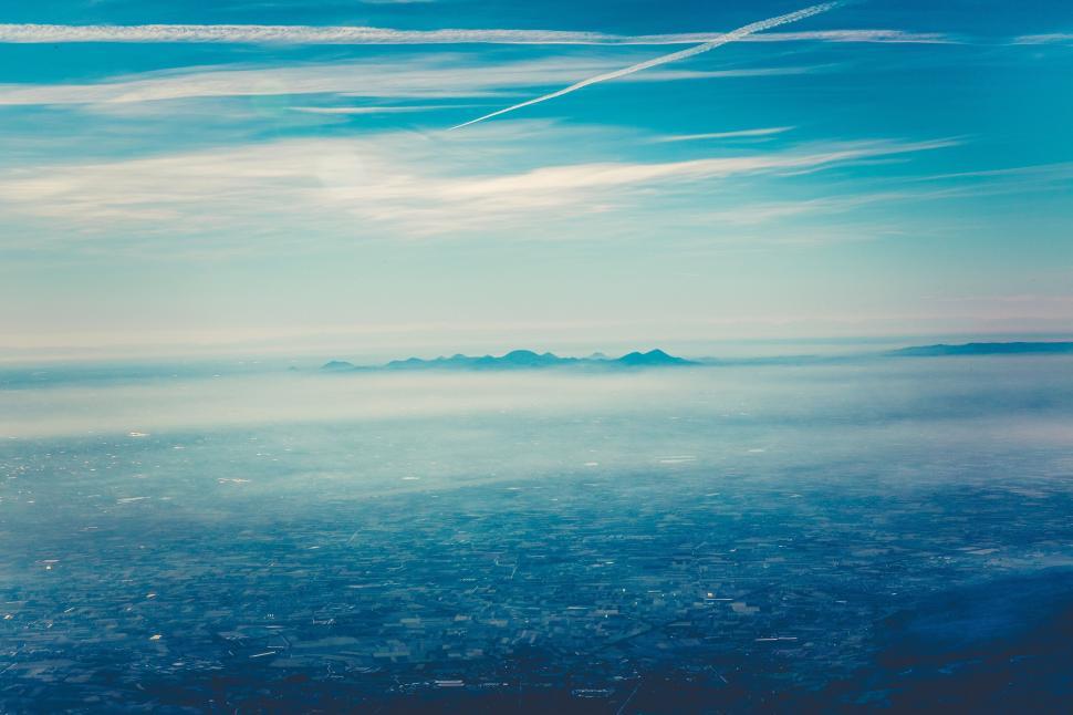 Free Image of A Glimpse of the Sky From an Airplane 