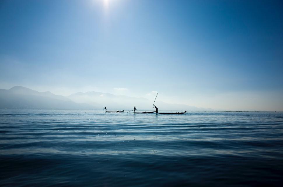 Free Image of Boats Floating on Large Body of Water 