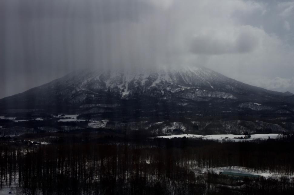 Free Image of Snow Covered Mountain in Black and White 