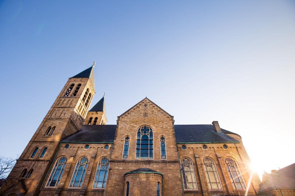Free Image of The Historic Church With Tower and Clock 