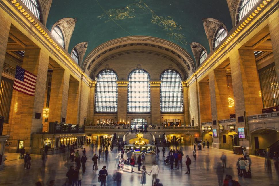 Free Image of Busy Train Station With Crowds of People 