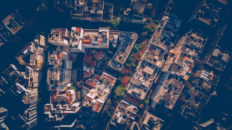 Free Image of Aerial View of a City With Numerous Buildings 