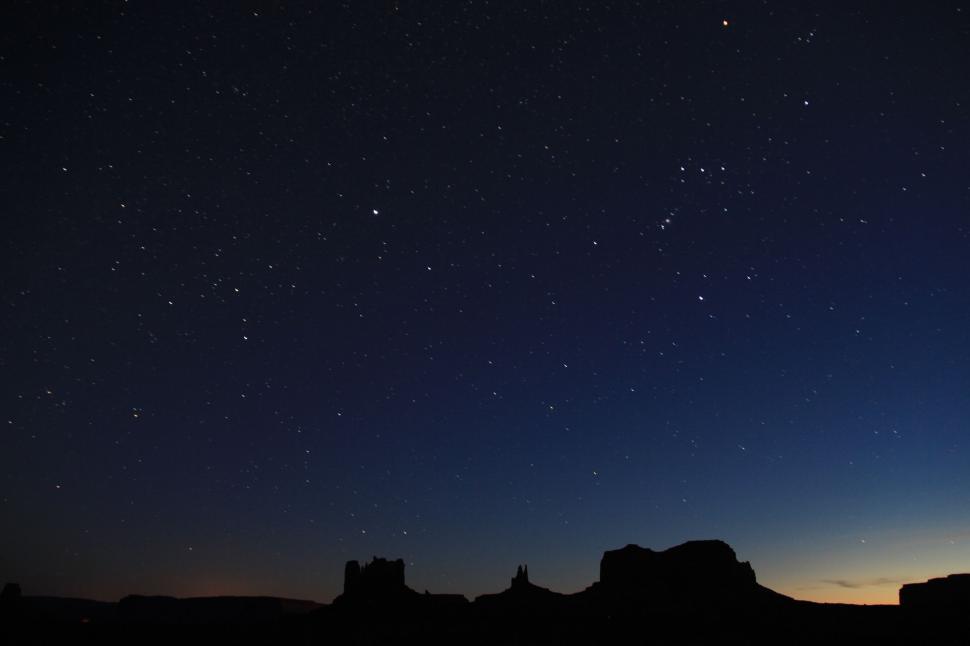 Free Image of Stars Over Mountain Range 