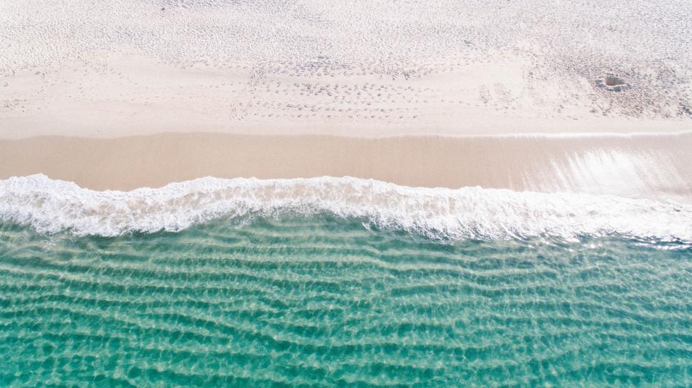 Free Image of Aerial View of Beach and Ocean 