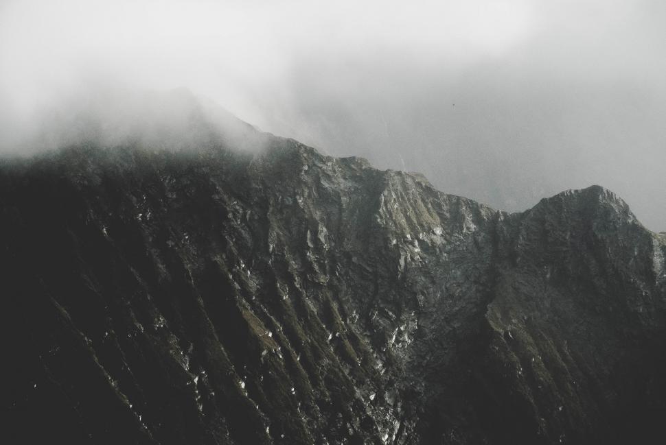 Free Image of Majestic Mountain in Monochrome 