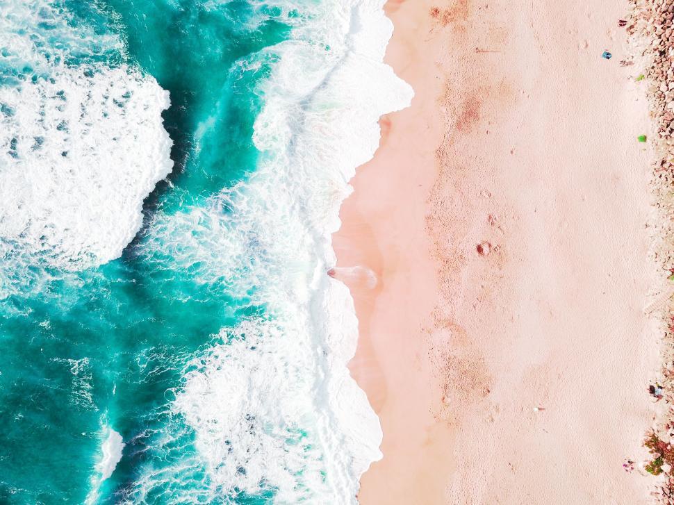 Free Image of Aerial View of Beach and Ocean 