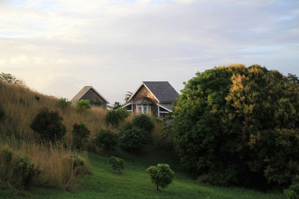 Free Image of House on Hill Among Trees 