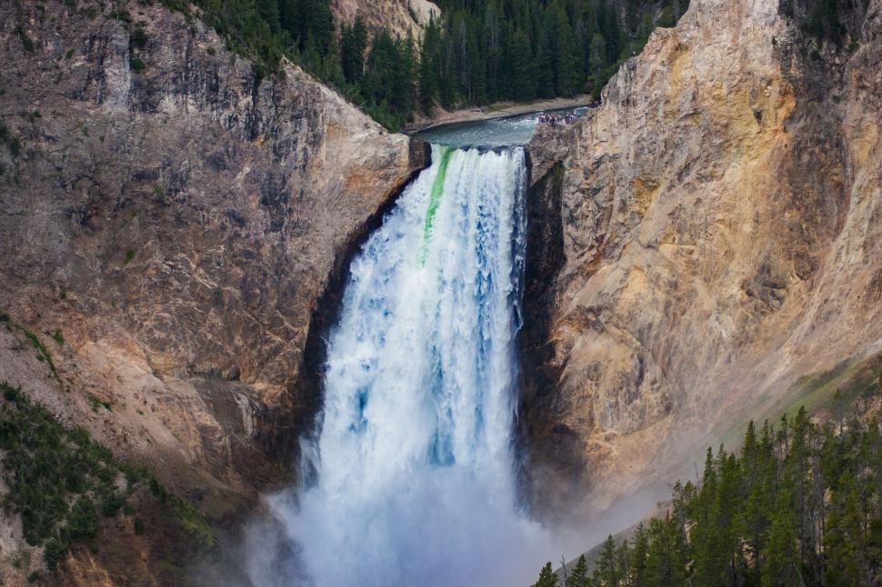 Free Image of A Panoramic View of a Waterfall From a High Point 