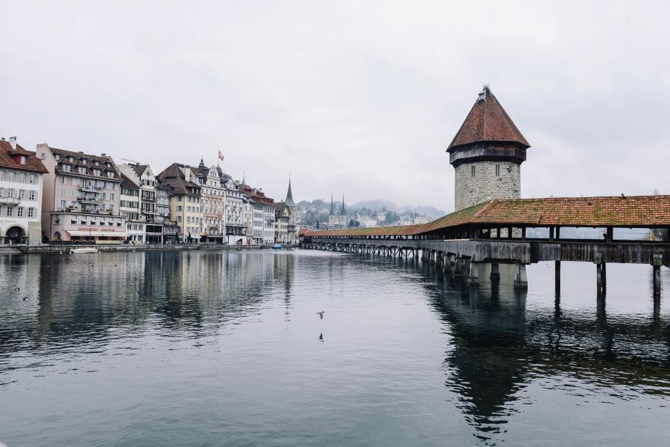 Free Image of Urban Skyline Across Expansive Waterway 