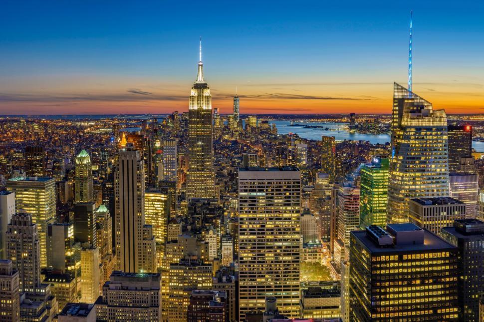 Free Image of Night Cityscape View From Buildings Roof 