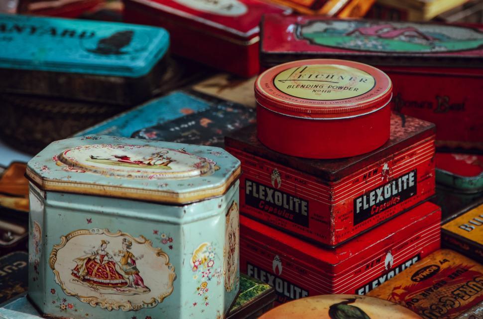 Free Image of Colorful Boxes Arranged on Table 