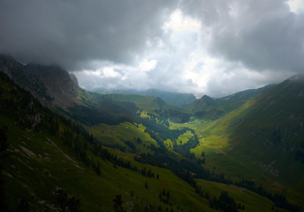 Free Image of Majestic Valley With Mountain Range 