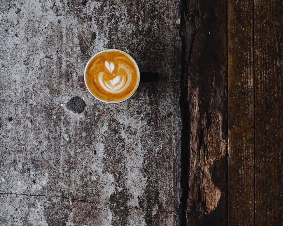 Free Image of Cup of Coffee on Wooden Table 