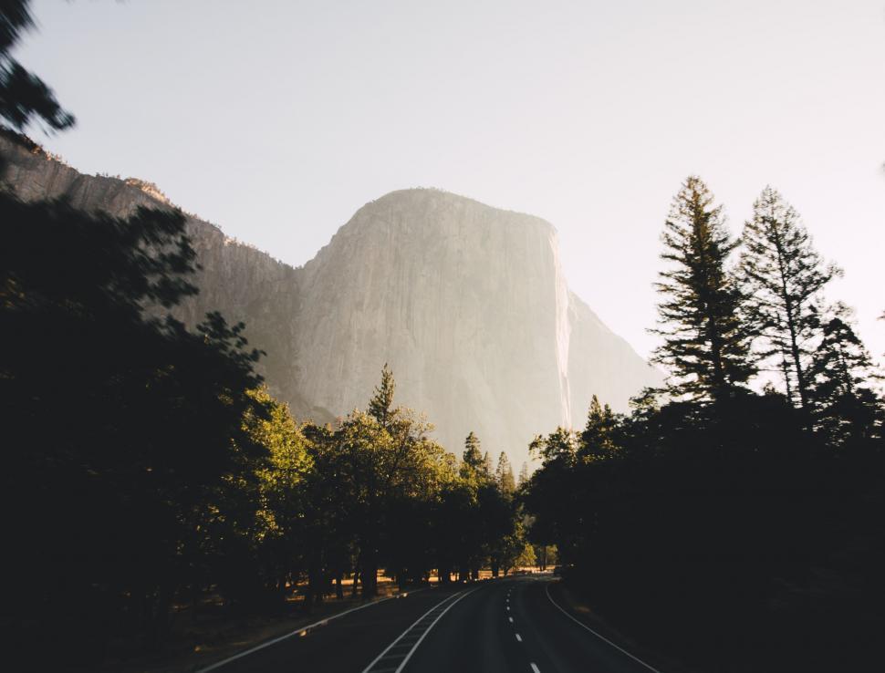 Free Image of Mountain View From Train Track 