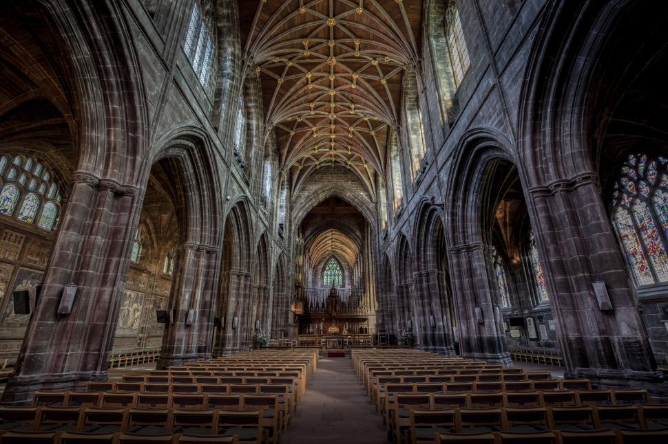 Free Image of The Grand Cathedral With Many Pews 