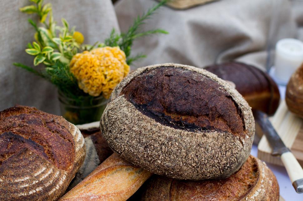 Free Image of Close Up of Bread on a Table 