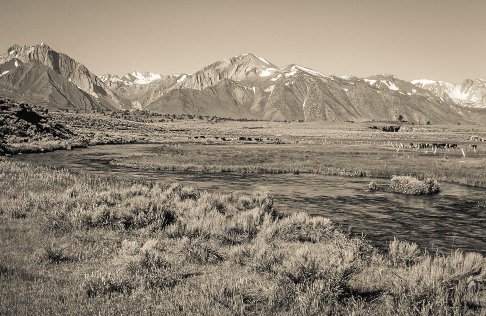 Free Image of View of a river and open range 