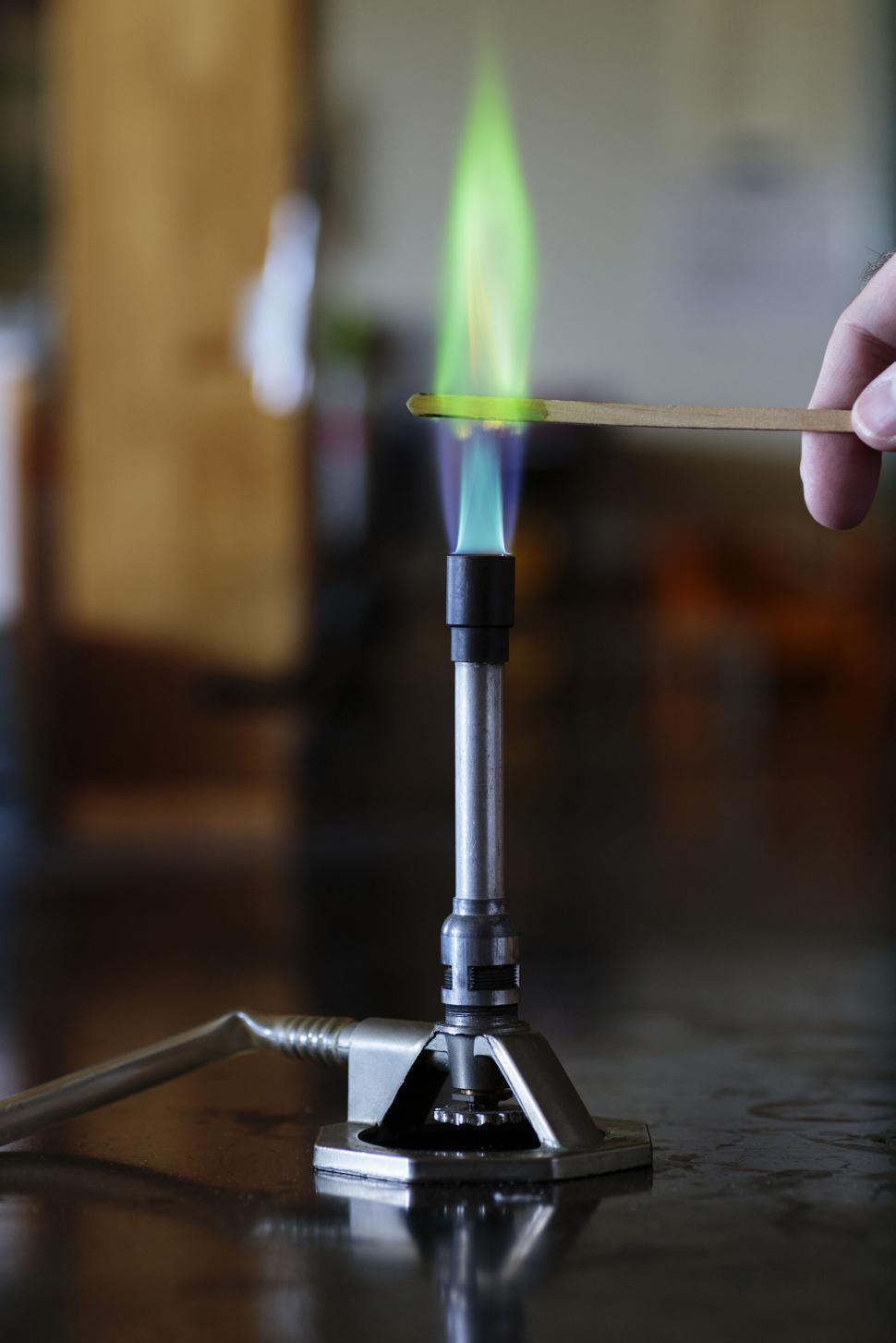 Free Image of Copper burning in a flame 