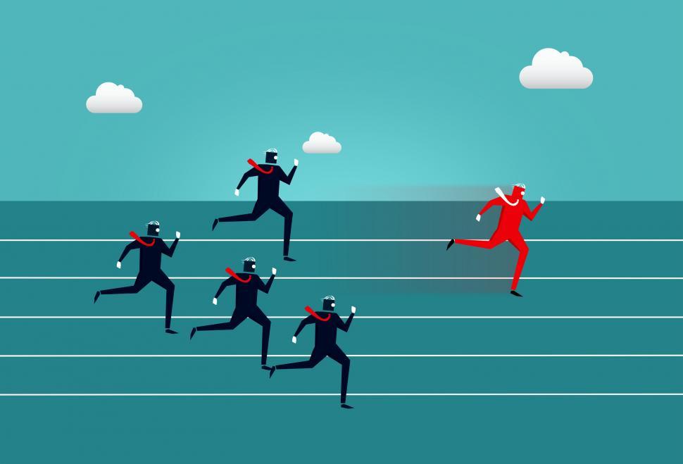 Free Image of Ahead of the Pack - Career Advancement - Finish Line - Businessm 