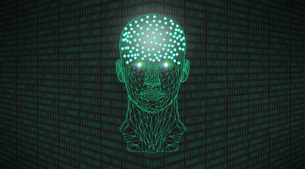 Free Image of Artificial Intelligence Concept With Binary Numbers 