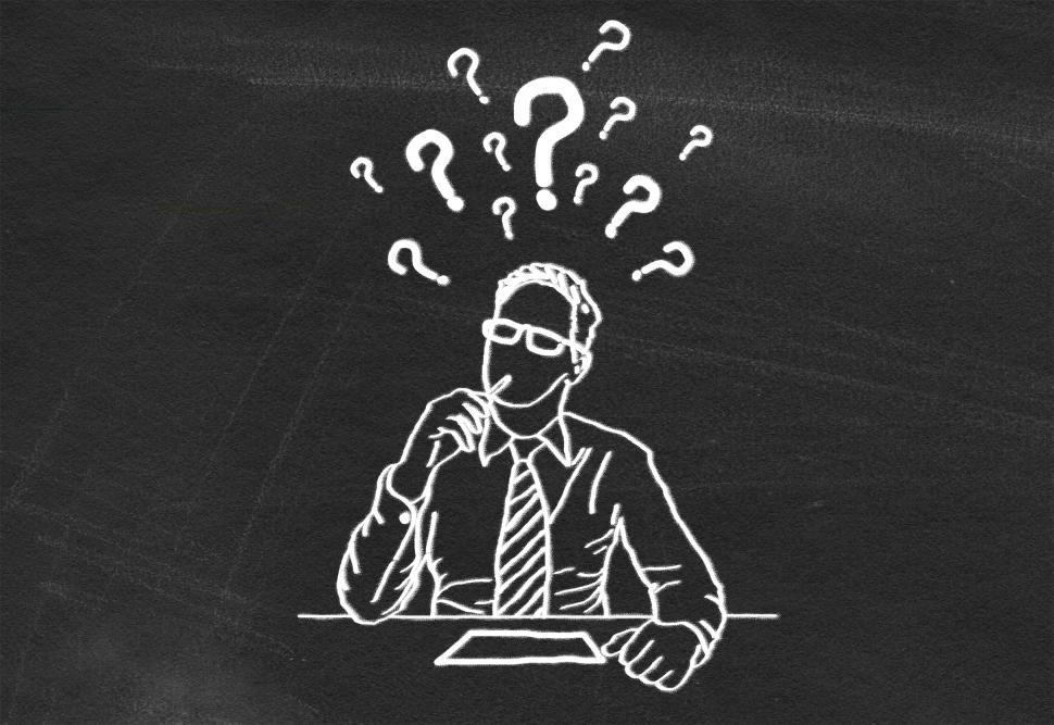 Free Image of Having Doubts - Drawing of a Man on Blackboard - Illustration 