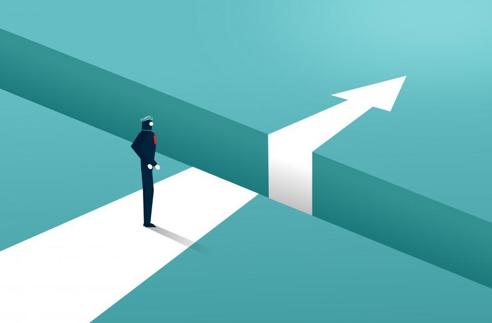 Free Image of Businessman Facing a Moat on the Way to Success - Overcoming Bar 
