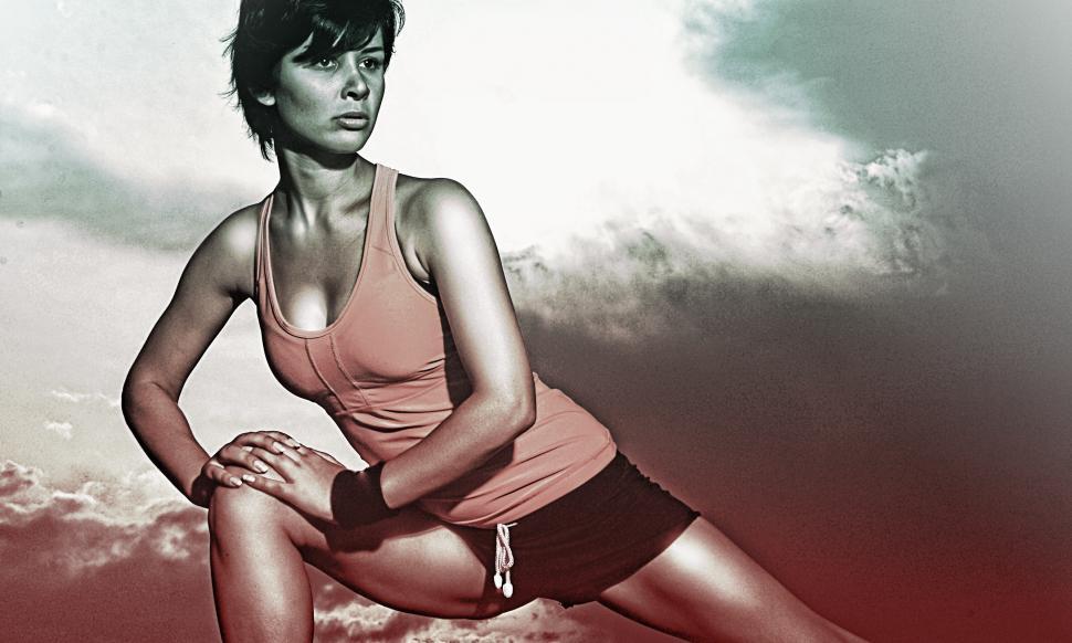 Free Image of Young Woman Exercising - Gritty Looks 