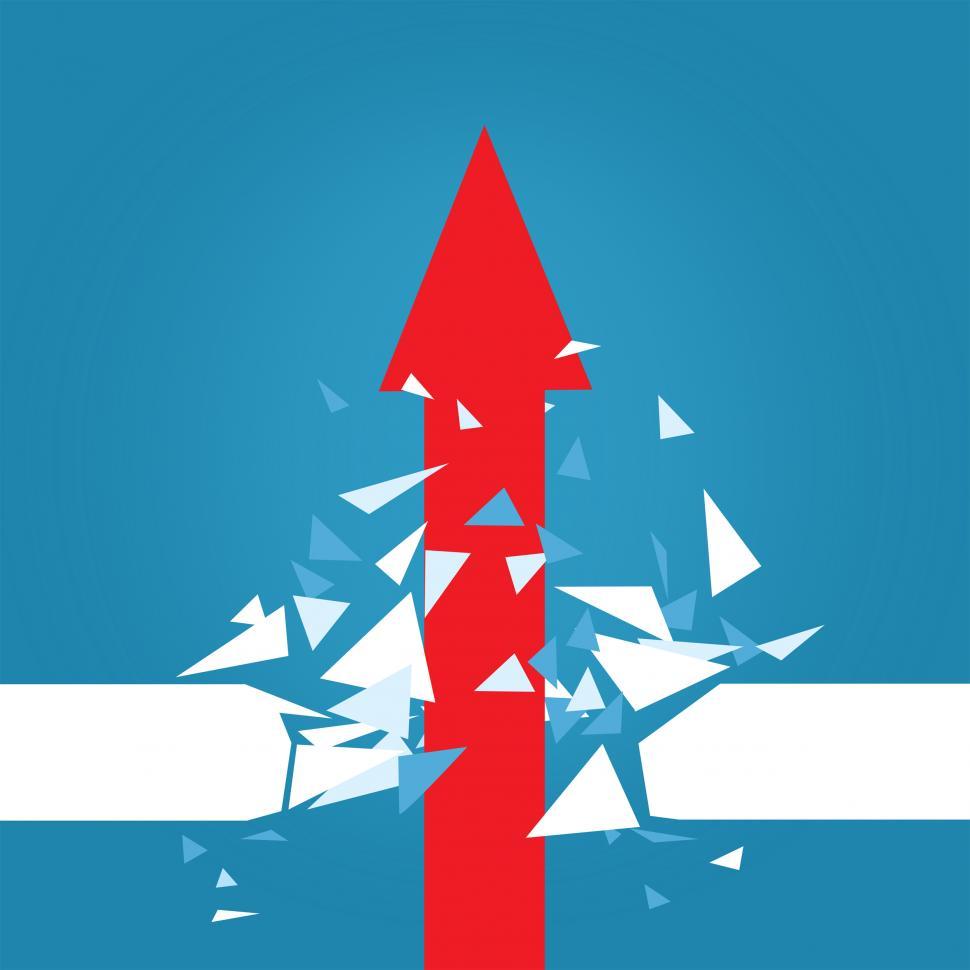 Free Image of Red Arrow Blasting Through Barrier 