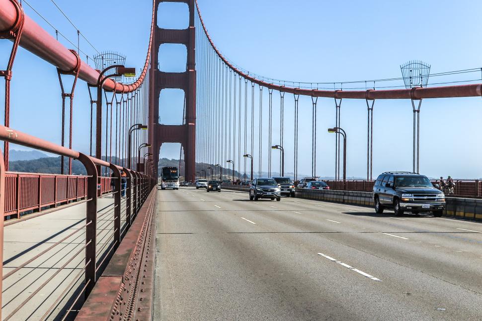 Free Image of Traffic on Golden Gate Bridge 