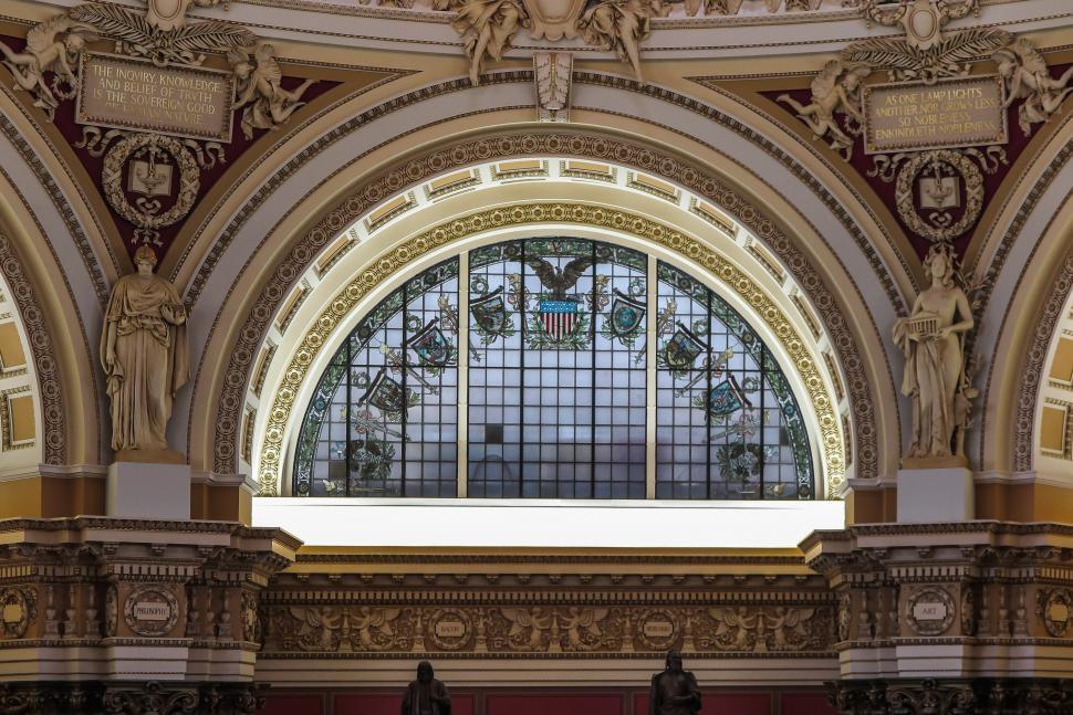 Free Image of Detail in Library of Congress Reading Room 