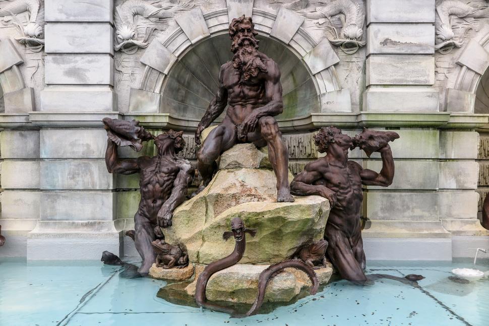 Free Image of The Court of Neptune Fountain at Library of Congress 