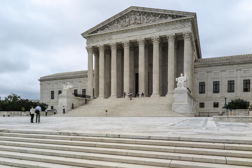 Free Image of US Supreme Court Building with Tourists 