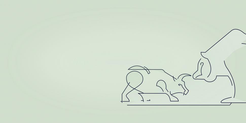 Free Image of Finance Concept - Bull and Bear - With Copyspace - Light Version 