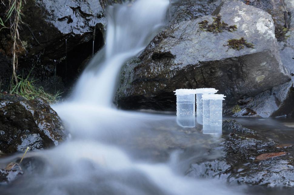 Free Image of Bacteria and chemical collection bottles 