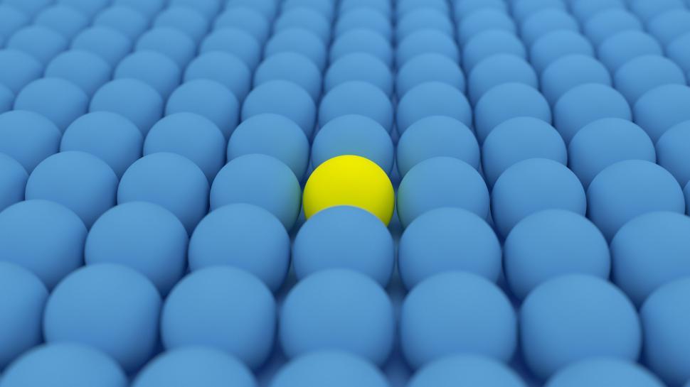 Free Image of One Yellow Ball in Blues 