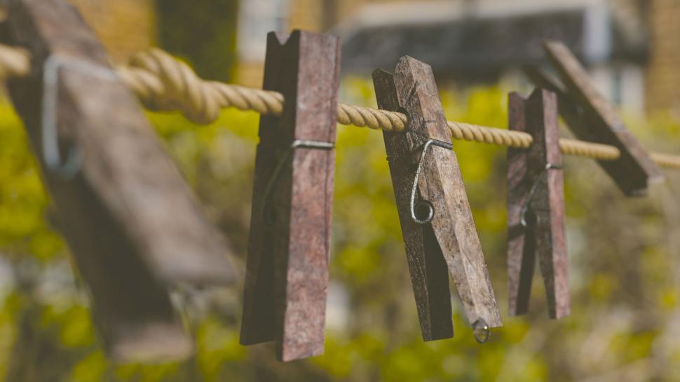 Free Image of Wooden Clips 