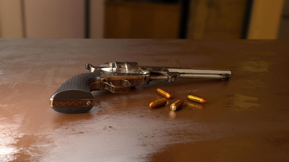 Free Image of Gun and Bullets 