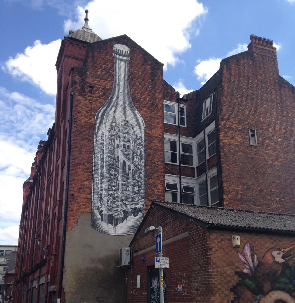 Free Image of Bottle Mural  