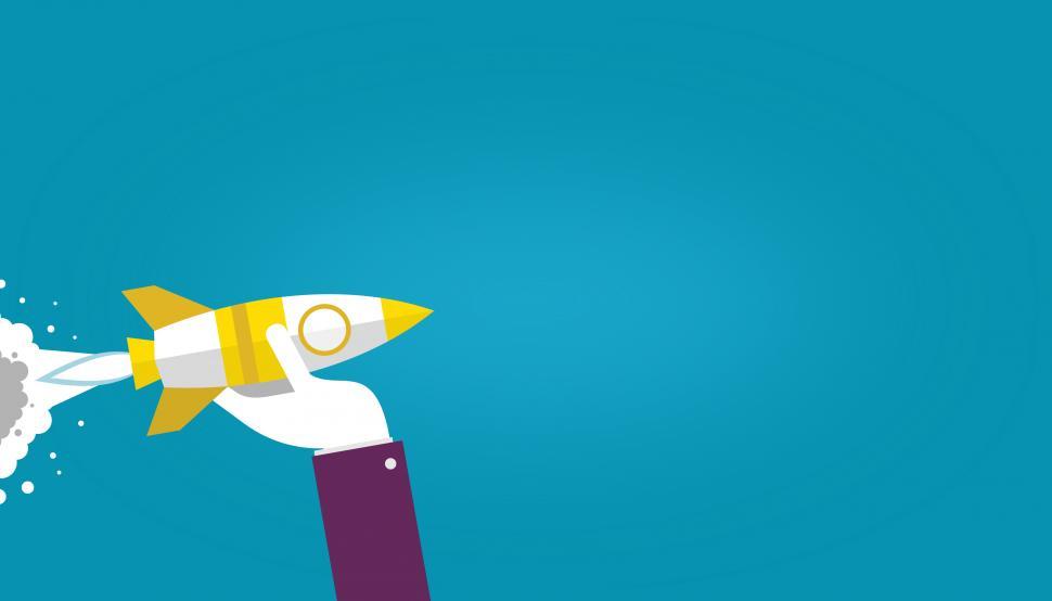 Free Image of Arm Throwing Rocket - Start-Up Growth Concept - With Copyspace 