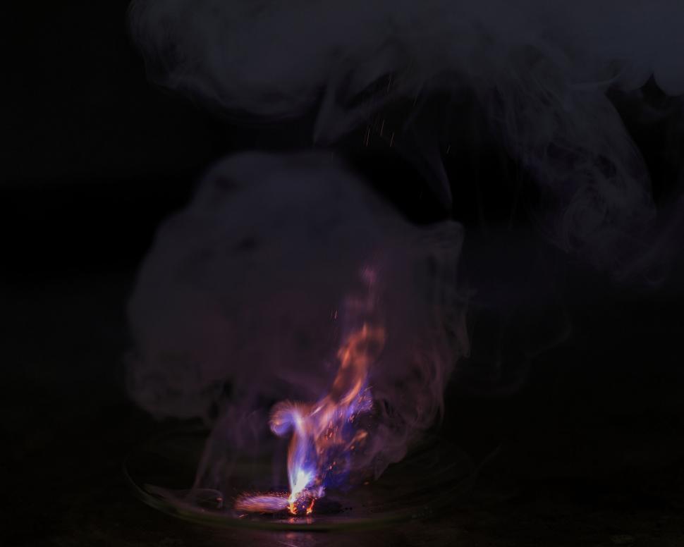 Free Image of Potassium permanganate and glycerol reaction 