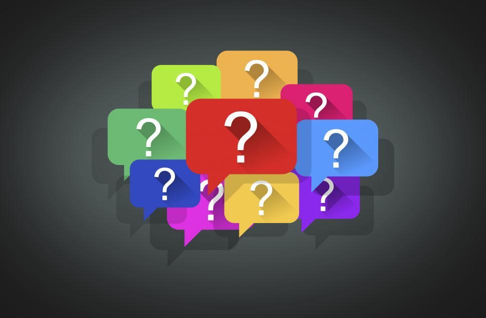 Free Image of Interrogation Marks Inside Speech Bubbles - Dark Background 