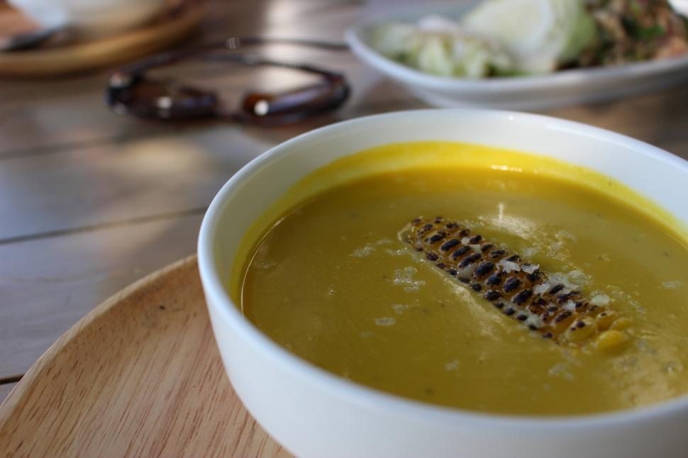 Free Image of Bowl of Sweetcorn Soup  