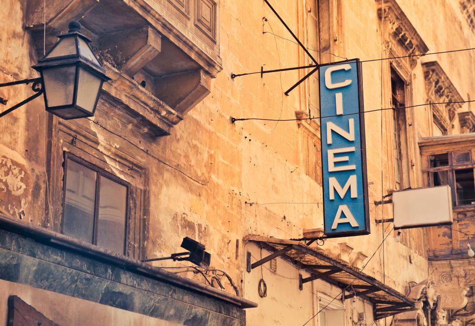Free Image of Signboard with word CINEMA 