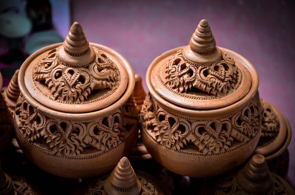 Free Image of Thai Pottery Style - Two Pots 
