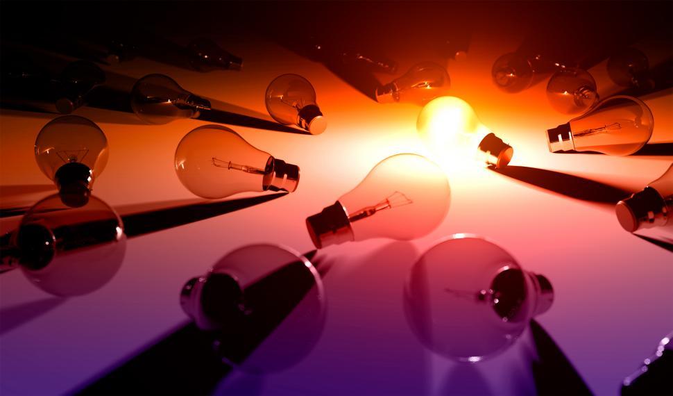 Free Image of The Brightest - A Bright Light Bulb Among Others 