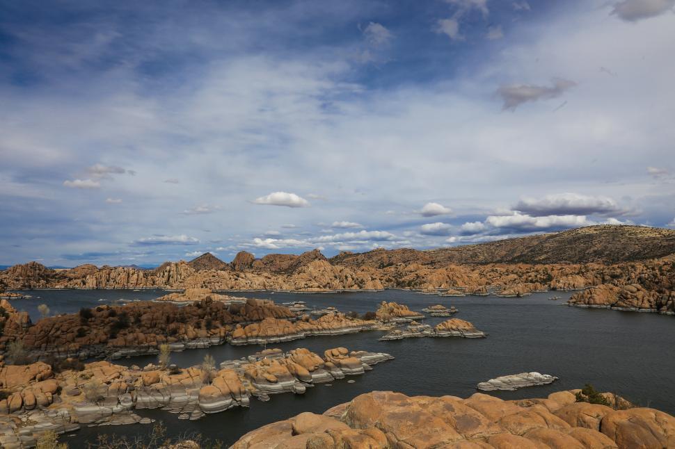 Free Image of Sun and shadows moving across Watson Lake 