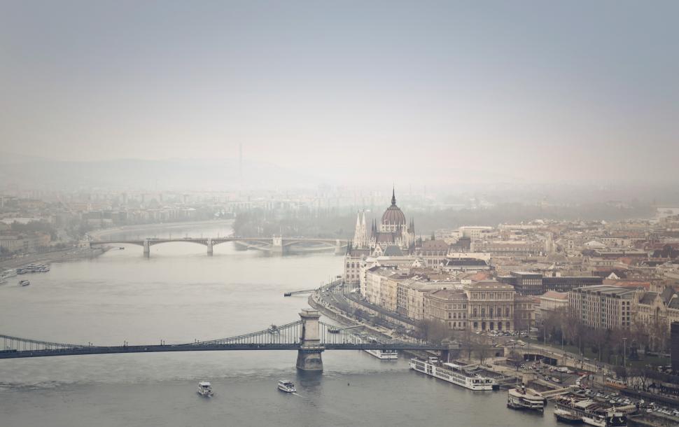 Free Image of Aerial View Of Chain Bridge and Budapest, Hungary 