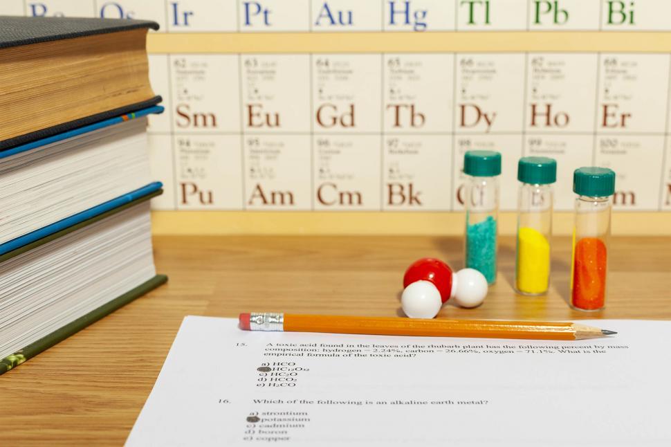 Free Image of Chemistry Quiz with chemicals 