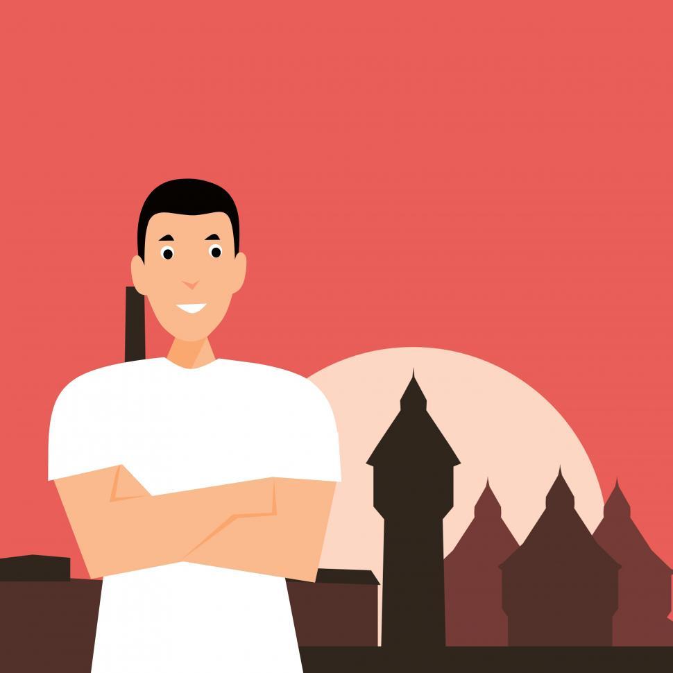 Free Image of man with arms crossed illustration 